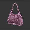 Elegant Red Velvet Handbag With Golden Decorative Handles And Brand Label