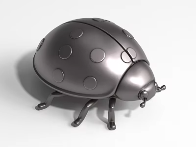 Outdoor Modern Metal Ladybug Landscape Sculpture With Polished Surface And Spots 3d model