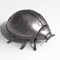 Outdoor Modern Metal Ladybug Landscape Sculpture With Polished Surface And Spots