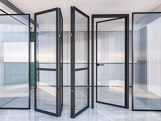 Modern folding door Changhong glass sliding door Changhong glass folding door Changhong glass partition glass door 3d model