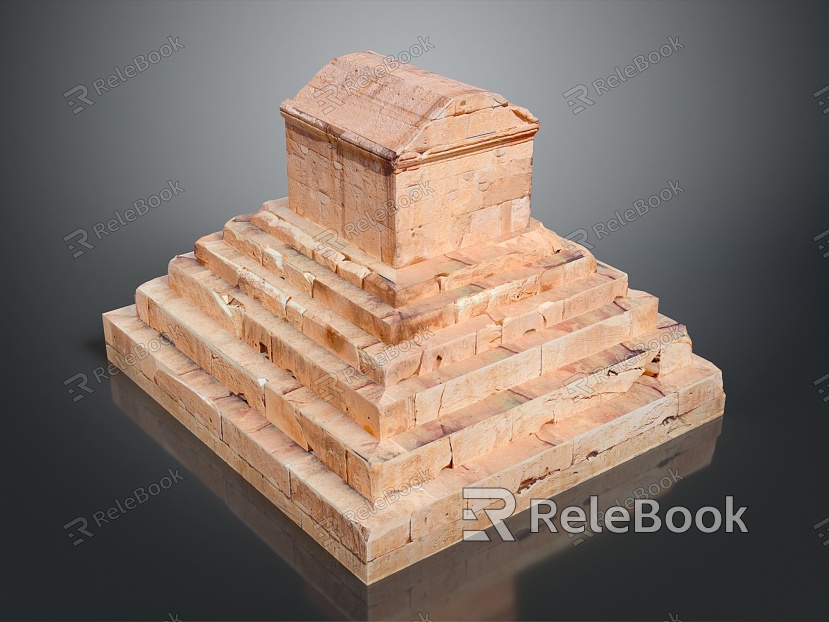 Temple Tower Stone Takatong Tower Pyramid Mayan Pyramid Mayan Stone Tower Totem Tribal Totem model