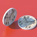 Two Wooden Clocks As Home Living Supplies With Vintage Dial Design And Black Hands