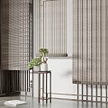 New Chinese-style roller shutter solid wood roller shutter 3d model