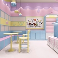 Dopamine Color Cartoon Doll Shop 3d model