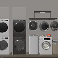 Modern Stacked and Standalone Washing Machines in White Black and Beige Designs