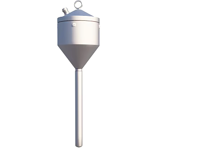 Industrial Conical Hopper Equipment With Stainless Steel Body And Hanging Ring 3d model