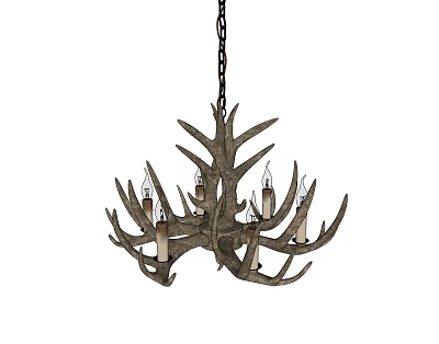 American shaped chandelier antler chandelier 3d model