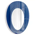 Elegant Oval Blue Mirror With Sleek Frame For Home Interior Decor