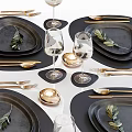 Modern Tableware Combination 3d model
