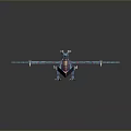 Game Movie Dragon Character 3D Model With Blue Purple Scales And Detailed Flying Wings