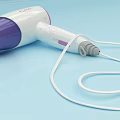 Stylish White And Purple Hair Dryer For Daily Use With Power Cord