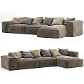 Modern Sectional Sofa With Multiple Color Options And Decorative Pillows 3d model