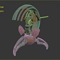 Mechanical Creature With Red Armor And Mechanical Legs In Sci Fi 3d model