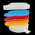 Automotive Stacked Plastic Parts With Colored Layers White Blue Red Yellow