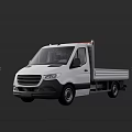 White Commercial Van Featuring Flatbed Cargo Space And Modern Exterior Design 3d model