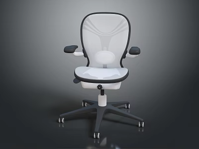 Ergonomic Modern Office Chair With Breathable Mesh Back Adjustable Arms And Rolling Casters 3d model