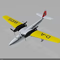 Yellow Winged White Airplane With Red Tail And SOM D-A Markings