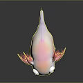 Cute Pink Axolotl Inspired Game Character With Big Eyes And Green Tail
