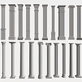 Various Roman Columns With Classical Architectural Designs And Decorative Details 3d model