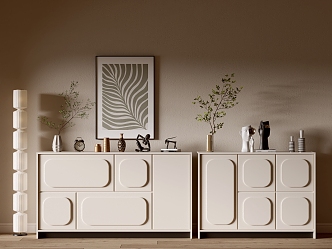 Modern Cream Style Cabinet Whole Cabinet Sideboard Cabinet Balcony Cabinet Storage Cabinet Entrance Cabinet 3d model