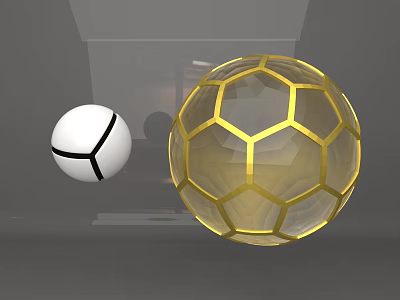 White Sphere With Black Line And Gold Hexagonal Grid Transparent Large Sphere 3d model