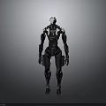Futuristic Robot Character With Detailed Metallic Armor And Sci Fi Mechanical Design Standing
