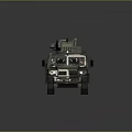 Camouflage Painted Military Vehicle With Roof Mounted Weapon And Off Road Design