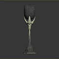 Decorative Goblet With Intricate Pattern Green Stem And Ornate Base Design