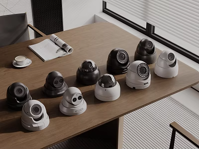 Variety Of Surveillance Cameras As Public Facility 3d model