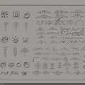 Assorted Ornamental Carvings With Decorative Patterns Floral Motifs And Design Elements