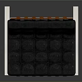 Modern Black Leather Leisure Chair With Square Tufted Back And Metal Frame Design