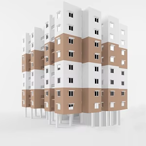 Modern Building Apartment Building Single Building Community High-rise Relocation House 3d model