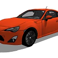 Orange Two Door Sports Car With Black Alloy Wheels And Sleek Exterior Design
