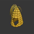 Unique Yellow Corn Shaped Decorative Structure With Tassels And Hollow Design