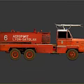 Red Airport Fire Truck With Crane And Unit 6 Identification Details