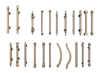 Various Decorative Metal Handles With Different Shapes And Designs For Furniture 3d model