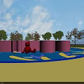 Octopus Shaped Kids Playground Maze Equipment with Sea Star Fish and Aquatic Plants Design
