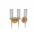 Modern Gold Wall Lamps With Transparent Glass Shades And Sleek Contemporary Design