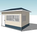 Small Single Story House Exterior With Dark Roof Light Brick Walls White Door And Windows