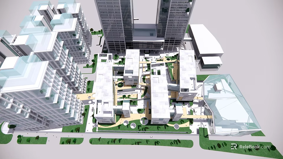 Modern Industrial Factory Building Design With Steel Structure And Large Windows 3d model 