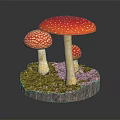 Modern mushroom straw mushroom poisonous mushroom 3d model