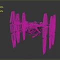 3D Model Of Futuristic Sci Fi Aircraft With Multi Wing Black Red Design
