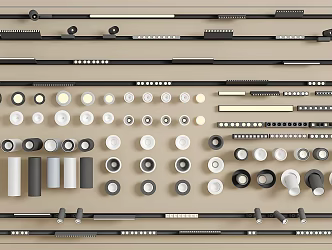 Track Spotlight Downlight Linear Light Embedded Downlight Magnetic Spotlight 3d model