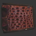 Luxury Red Crocodile Leather Cuff Bracelet With Brown Diamond Pattern Interior Jewelry Accessory