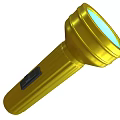 High Quality Golden Flashlight Hardware Tool with Portable Design and On Off Switch 3d model