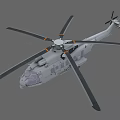 Gray Helicopter 3D Rendering With Twin Rotors Cockpit Windows And Tail Rotor