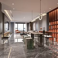 Modern Elegant Living Dining Room Interior With Grey Sofa Coffee Table TV Wall And Lighting