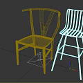Modern White and Gold Leisure Chairs with V Shaped Backrest and Slatted High Leg Design