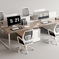 Modern Office Desk and Chair Office Desk and Chair Staff Station Computer Desk and Chair 3d model