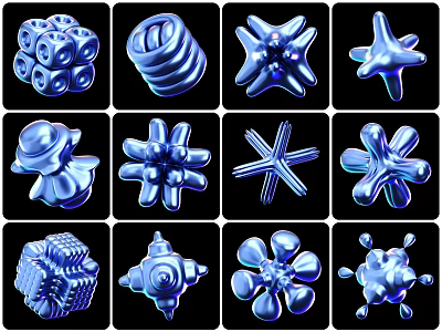 Trend abstract shape three-dimensional graphic art decorative art installation 3d model